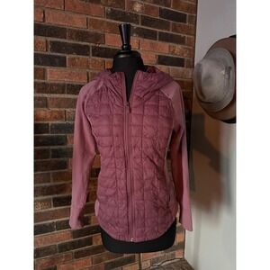 The North Face Womens Hybrid Quilted Hooded Jacket Mauve Pink Medium NF0A3Y9T